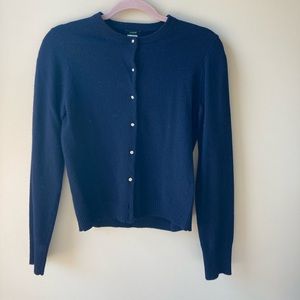 J.Crew Navy Cardigan with rhinestone buttons